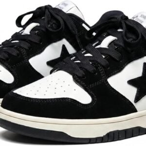 tenis de lona y2k con patrón de estrellas vintage con cordones bape